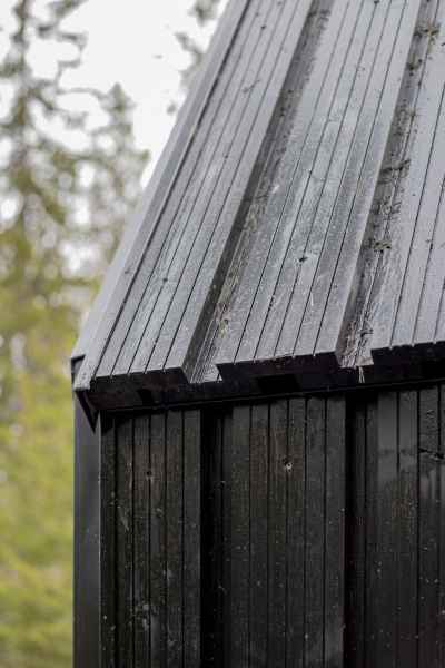 Dark charred timber facade