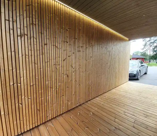 Modern timber cladding lines