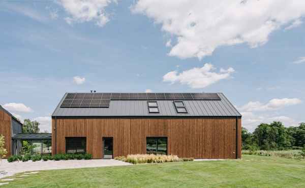 Thermowood cladding on exterior wall