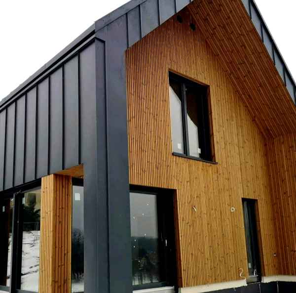 Double-profile Thermowood cladding