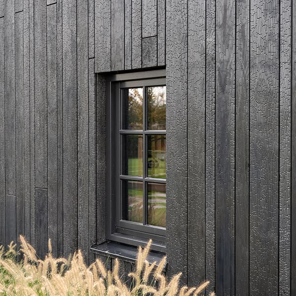 Shadow gap timber cladding profile used in modern architecture