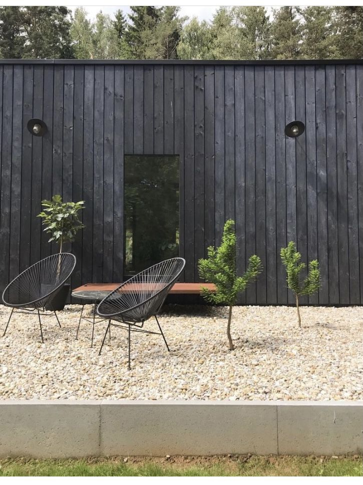 Shou Sugi Ban charred timber cladding on contemporary UK garden office exterior