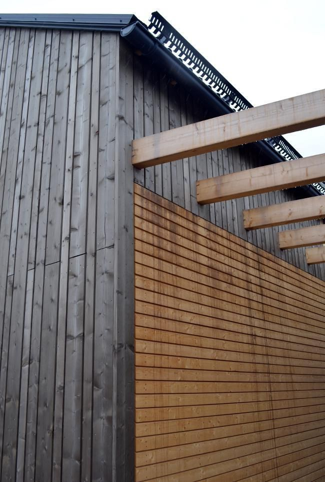 Lunawood ThermoWood grey weathered cladding — silver-grey patina on UK exterior facade