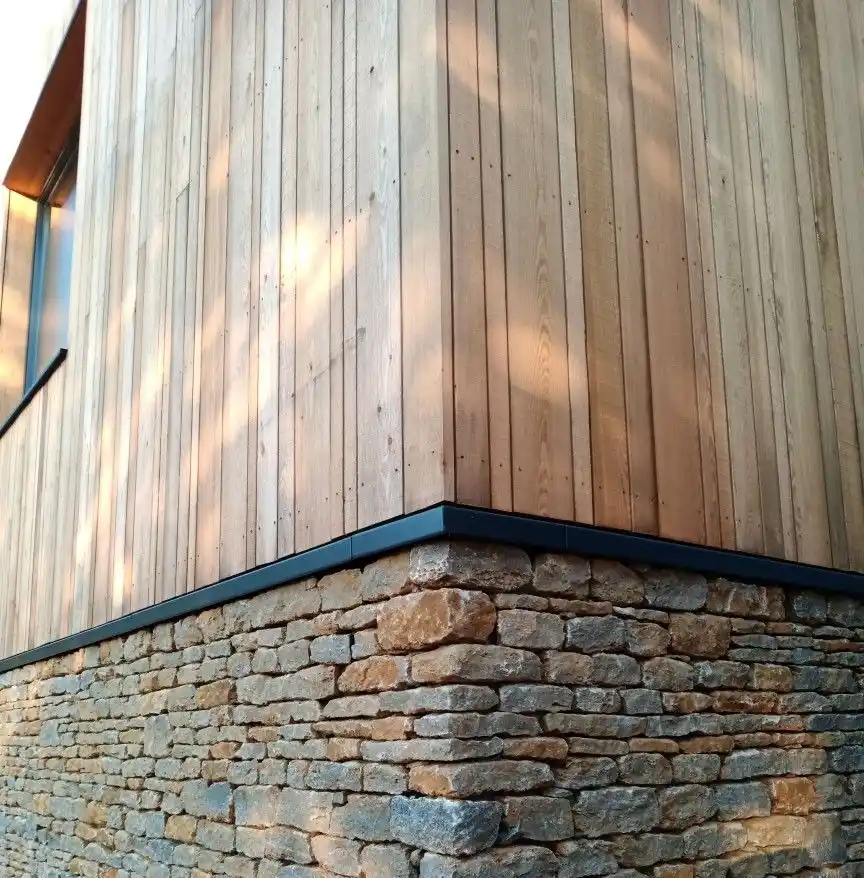 Douglas Fir sawn finish cladding UK — close up of sawn surface texture and grain character