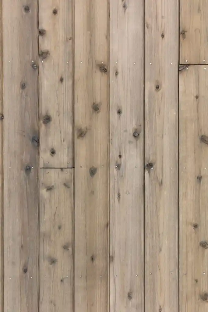 Nordic spruce cladding preweathered close up UK — surface detail of weathered spruce boards