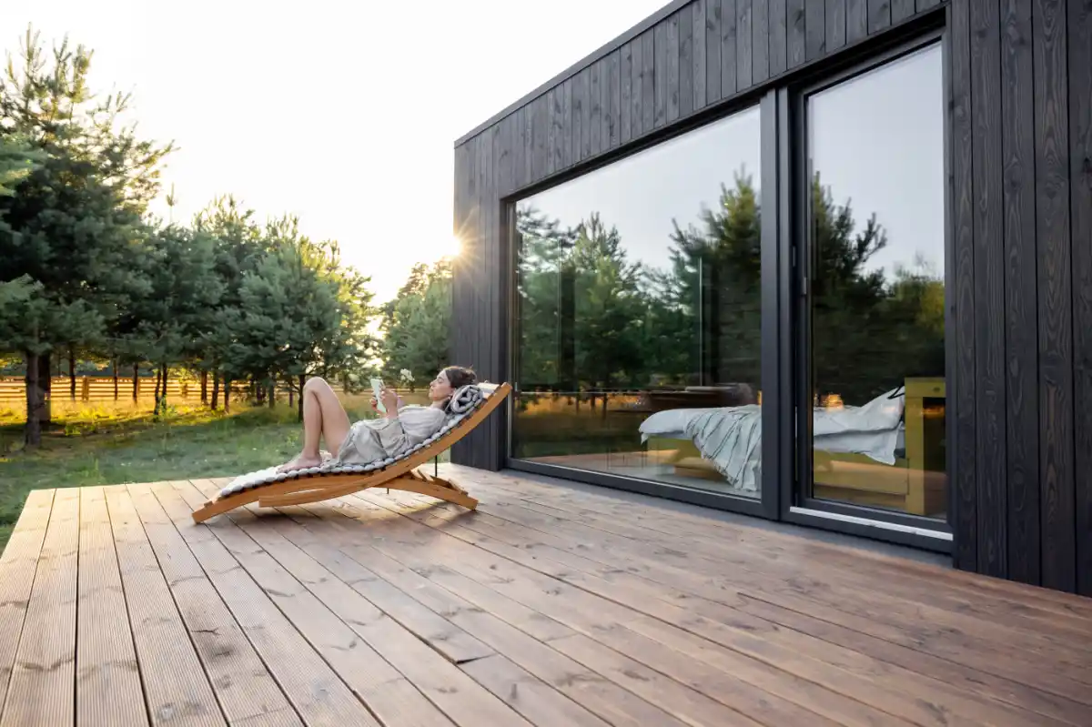 ThermoWood ribbed decking boards UK — thermally modified timber decking from UK stock