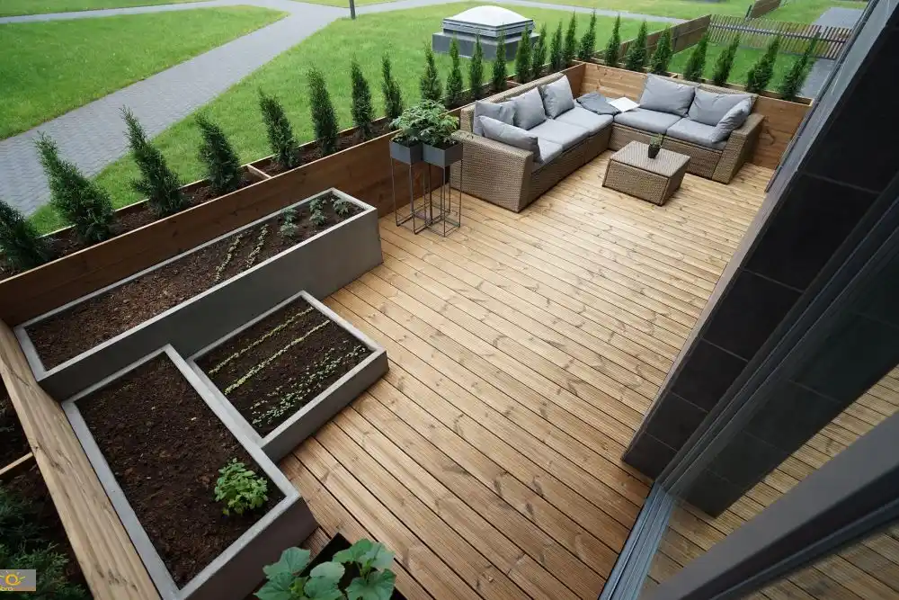 ThermoWood pine decking boards UK — coordinated garden room decking and cladding specification