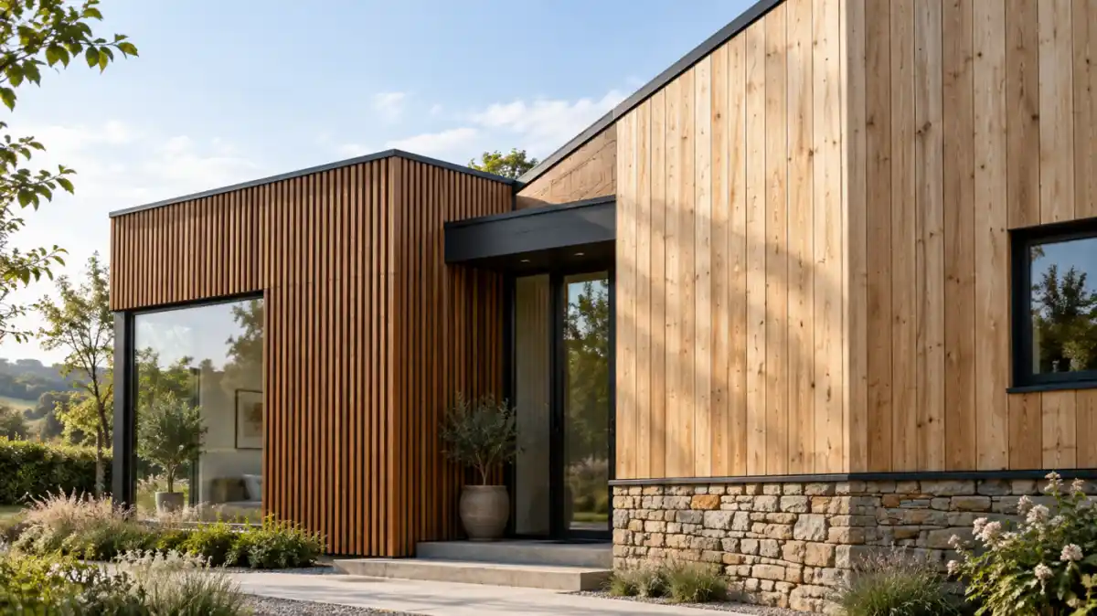 ThermoWood vs Douglas fir cladding UK 2026 — side by side comparison of both species