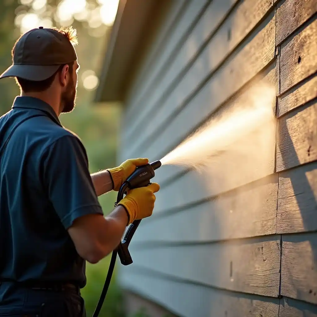 Cleaning timber cladding UK — washing down exterior wood cladding to remove algae and staining