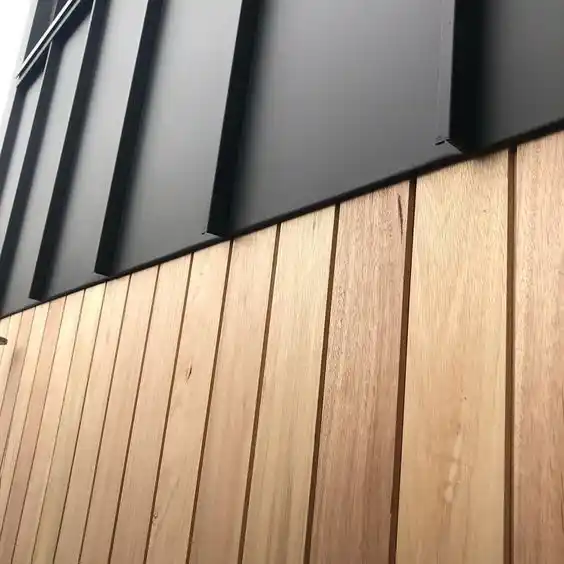 Vertical shiplap cladding close-up — rebated overlap joint detail on timber shed cladding UK
